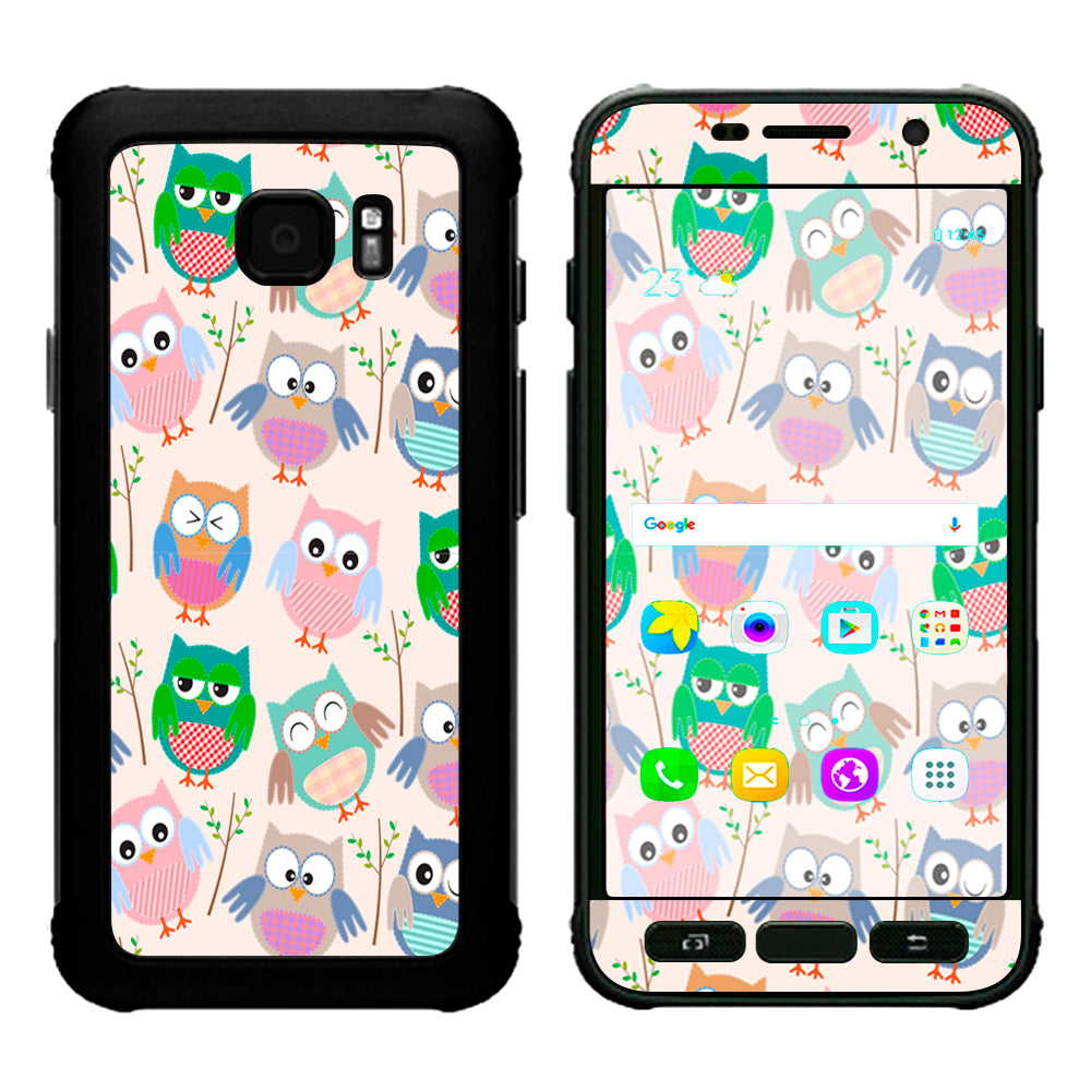  Cute Owls Pattern Cartoon Samsung Galaxy S7 Active Skin