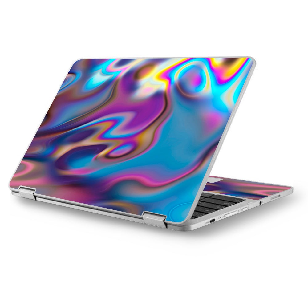  Opalescent Resin Marble Oil Slick Asus Chromebook Flip 12.5" Skin