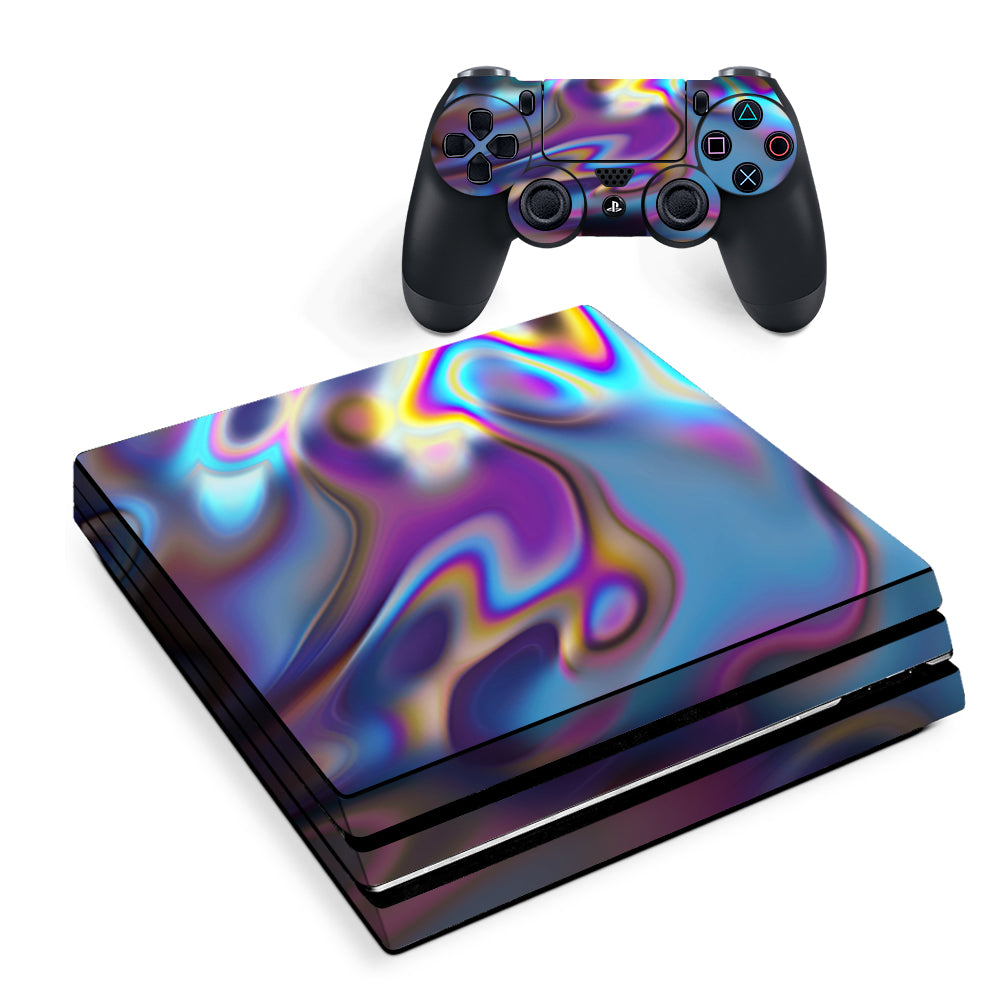 Opalescent Resin Marble Oil Slick Sony PS4 Pro Skin