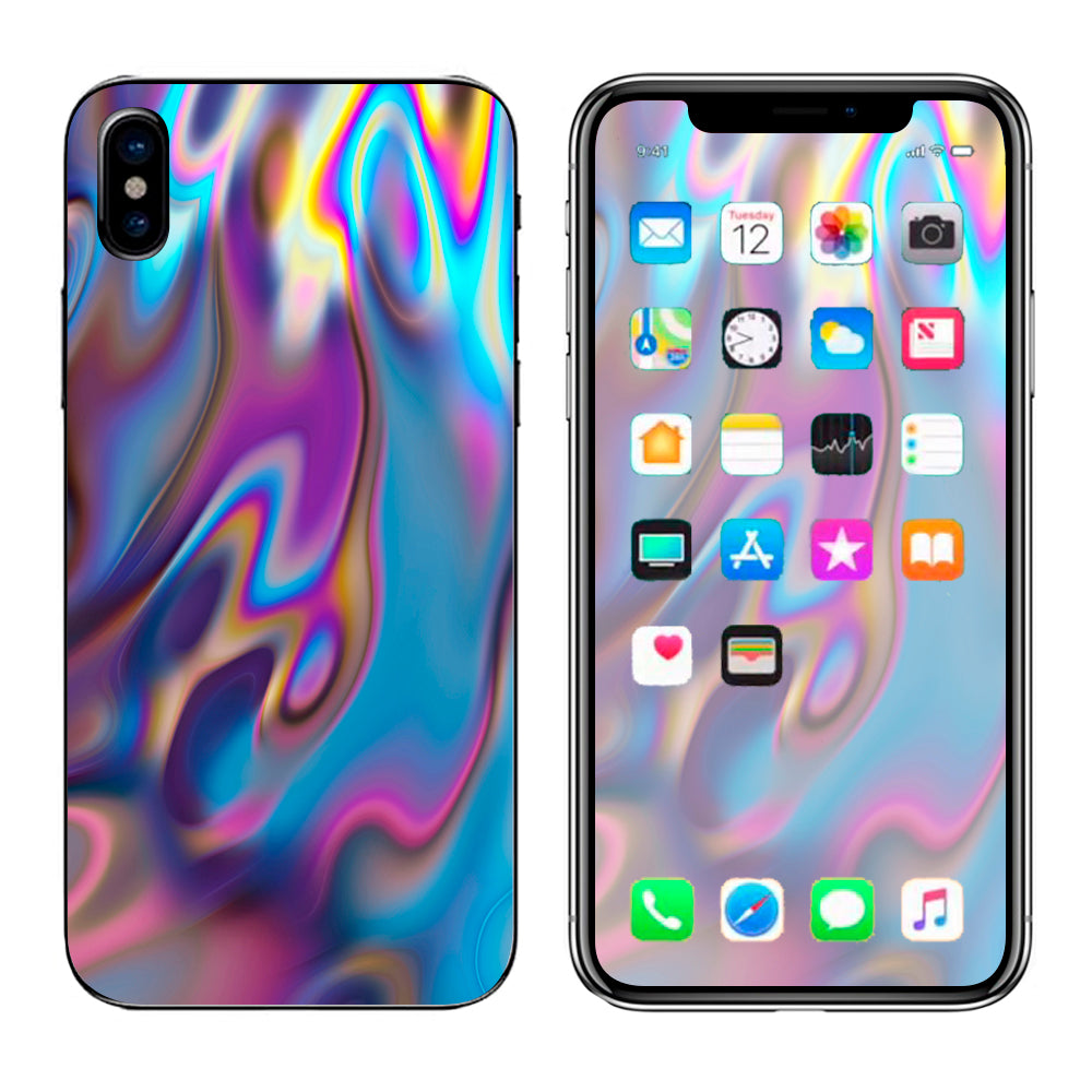 Opalescent Resin Marble Oil Slick Apple iPhone X Skin