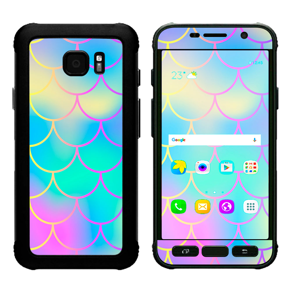  Pastel Colorful Mermaid Scales Samsung Galaxy S7 Active Skin