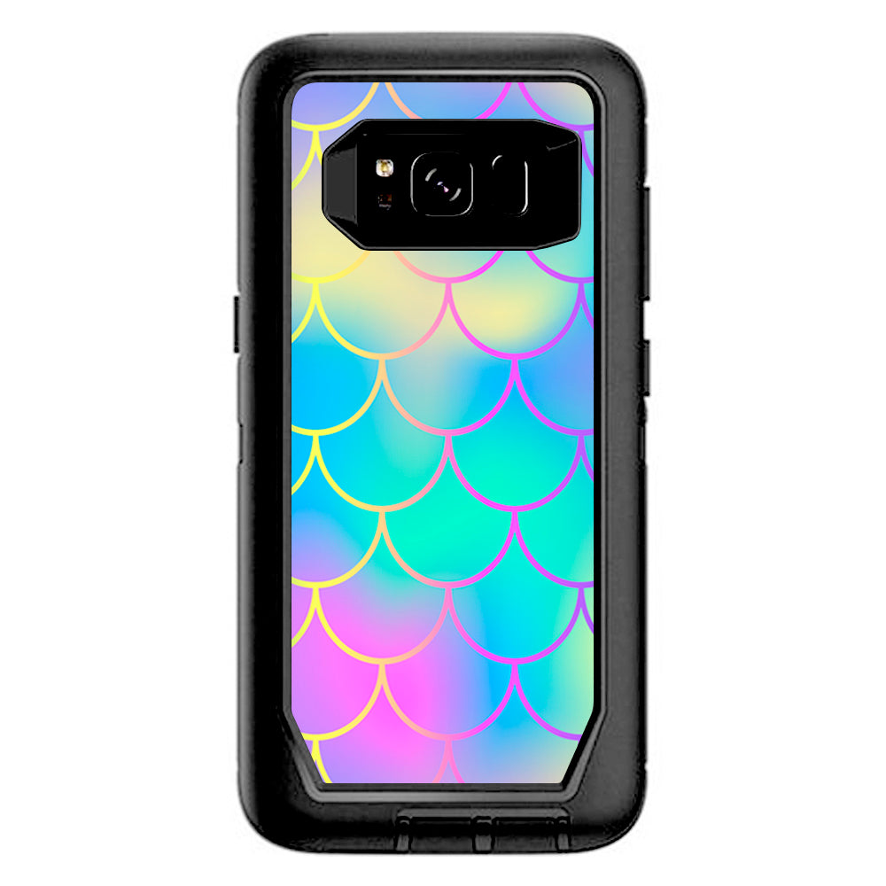  Pastel Colorful Mermaid Scales Otterbox Defender Samsung Galaxy S8 Skin