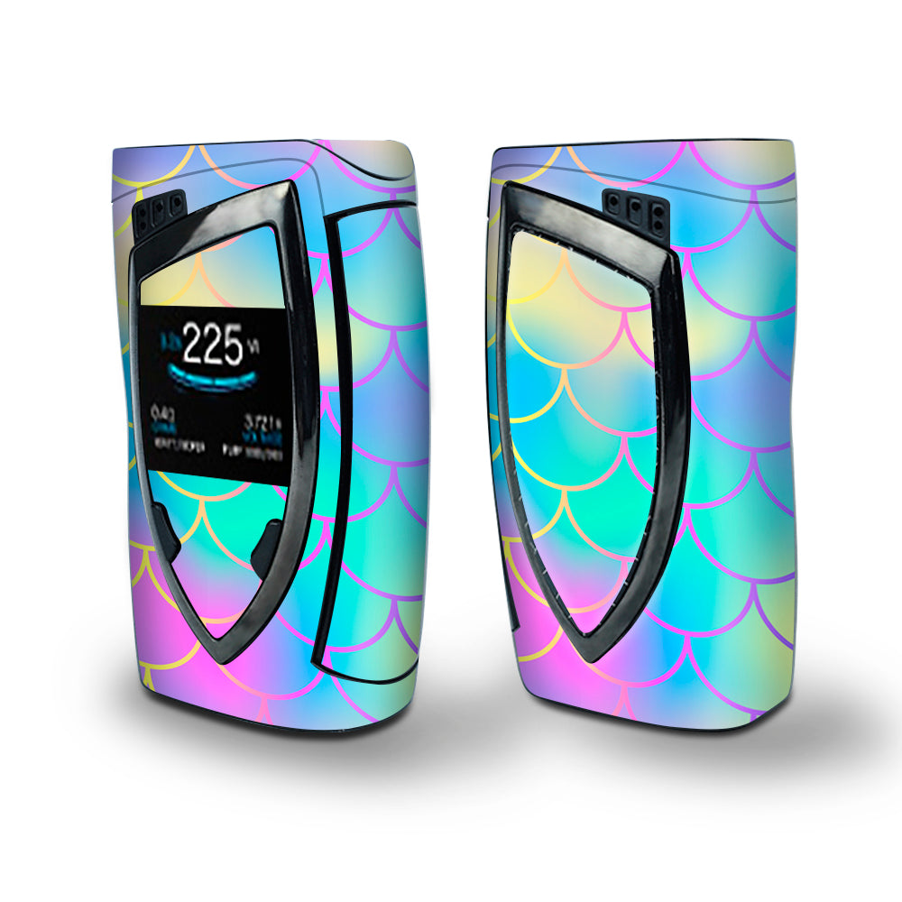 Skin Decal Vinyl Wrap for Smok Devilkin Kit 225w Vape (includes TFV12 Prince Tank Skins) skins cover / Pastel colorful mermaid scales