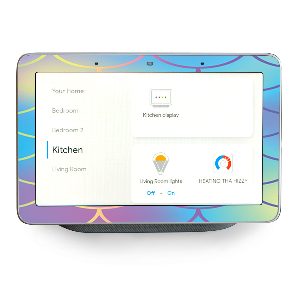 Pastel Colorful Mermaid Scales Google Home Hub Skin