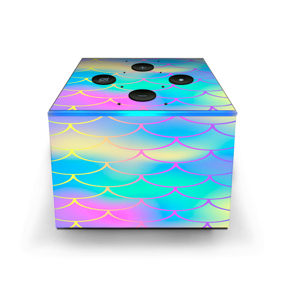  Pastel Colorful Mermaid Scales Amazon Fire TV Cube Skin