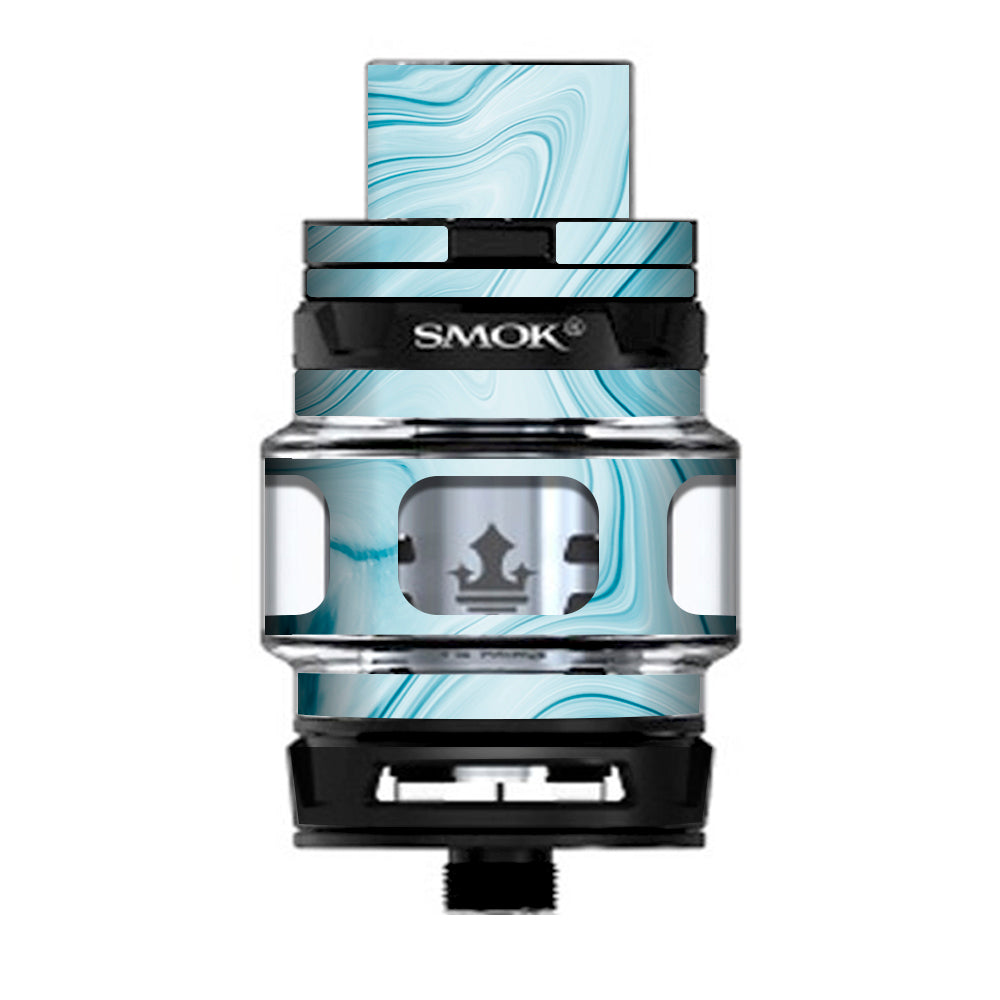  Baby Blue Ice Swirl Marble Prince TFV12 Tank Smok Skin