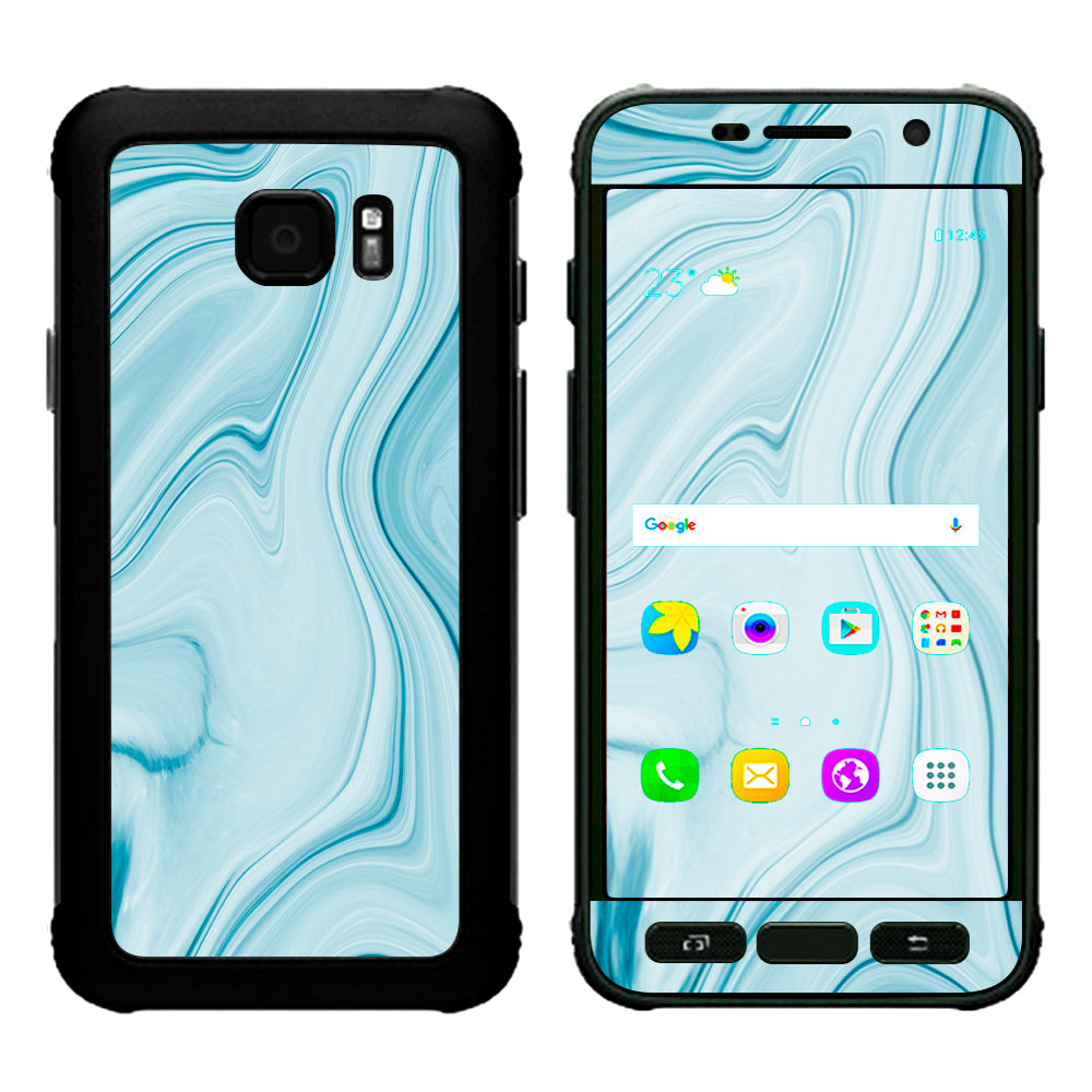  Baby Blue Ice Swirl Marble Samsung Galaxy S7 Active Skin