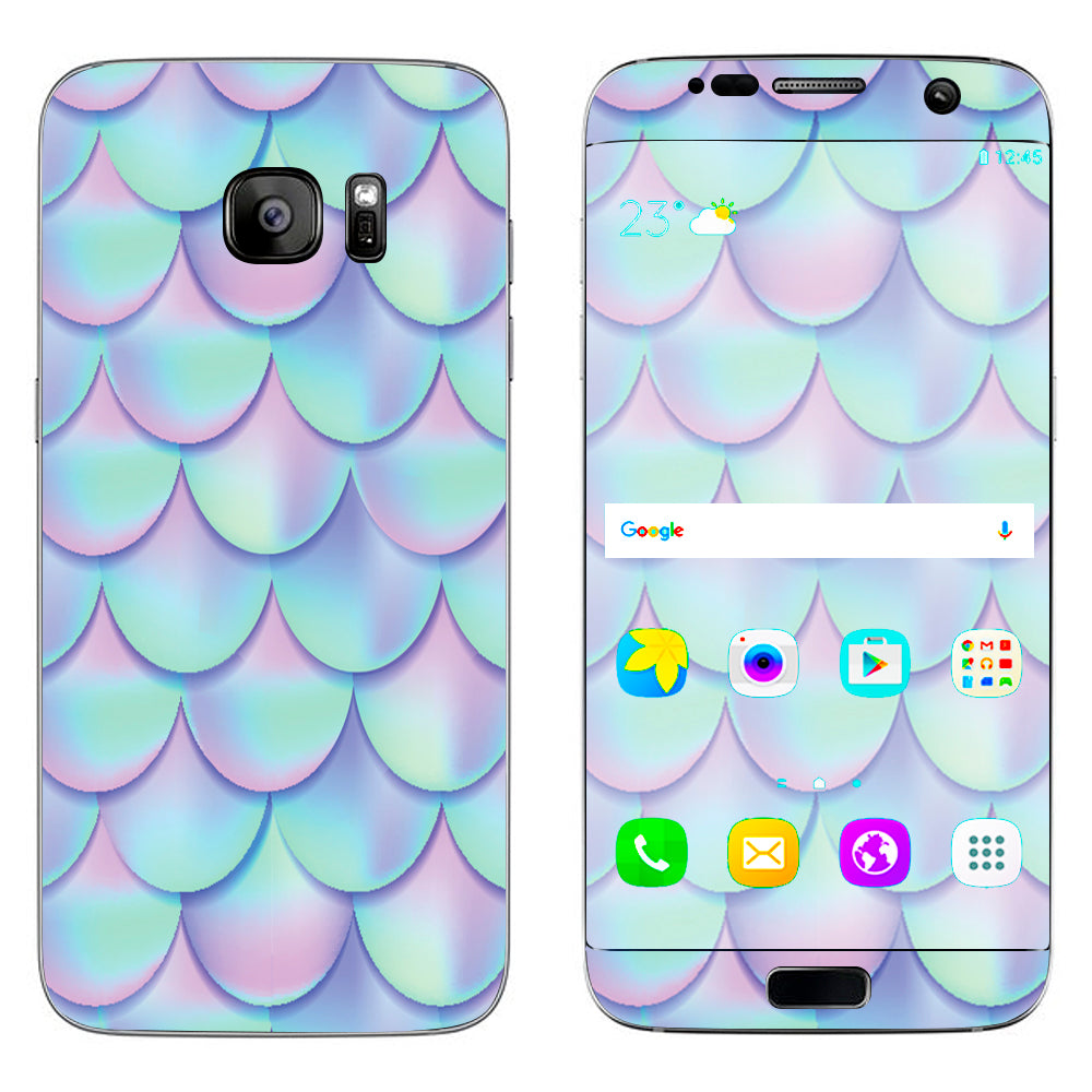  Mermaid Scales Blue Pink Samsung Galaxy S7 Edge Skin
