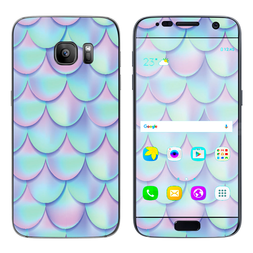  Mermaid Scales Blue Pink Samsung Galaxy S7 Skin