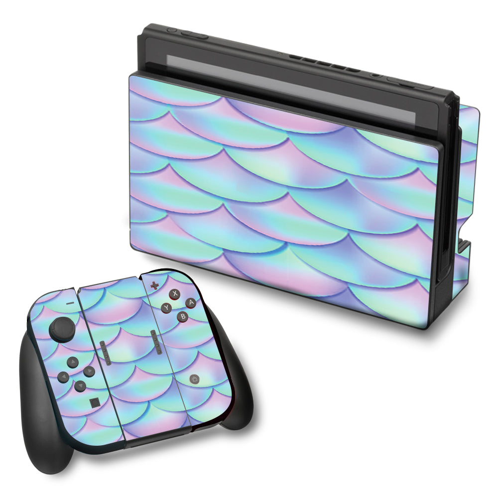 Mermaid Scales Blue Pink Nintendo Switch Skin