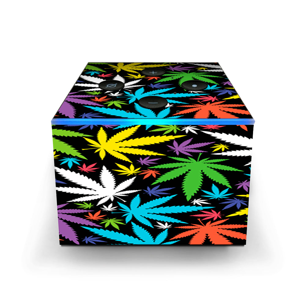  Colorful Weed Leaves Leaf  Amazon Fire TV Cube Skin