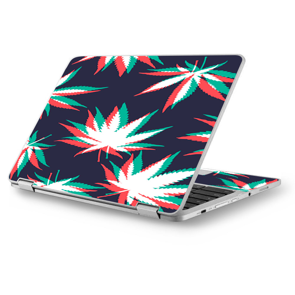  3D Holographic Week Pot Leaf Asus Chromebook Flip 12.5" Skin