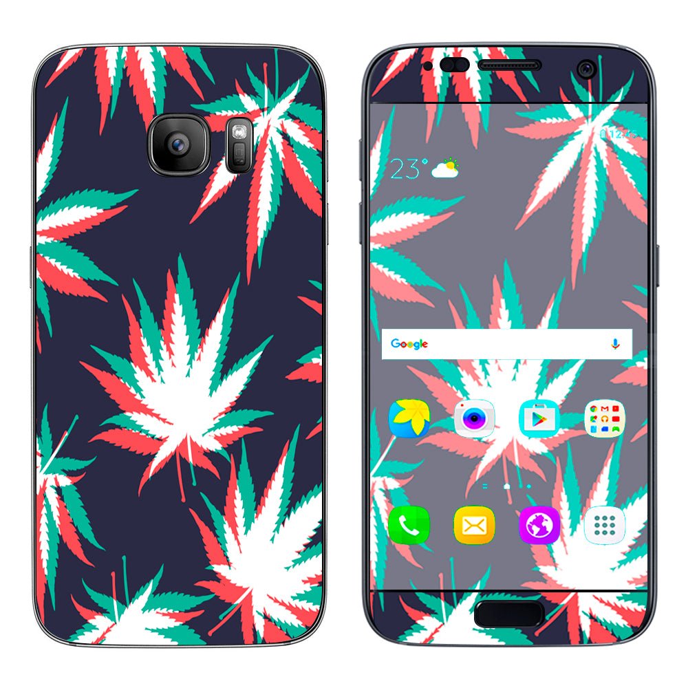  3D Holographic Week Pot Leaf Samsung Galaxy S7 Skin