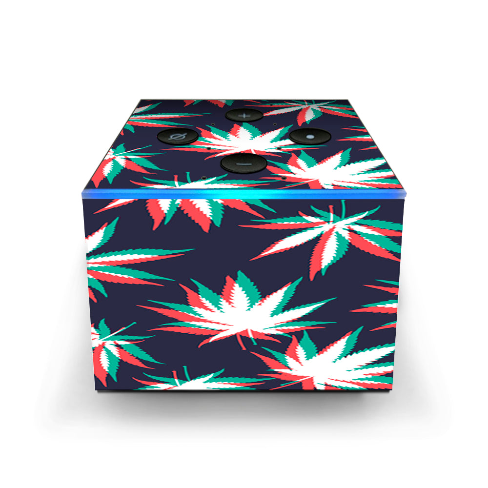  3D Holographic Week Pot Leaf Amazon Fire TV Cube Skin
