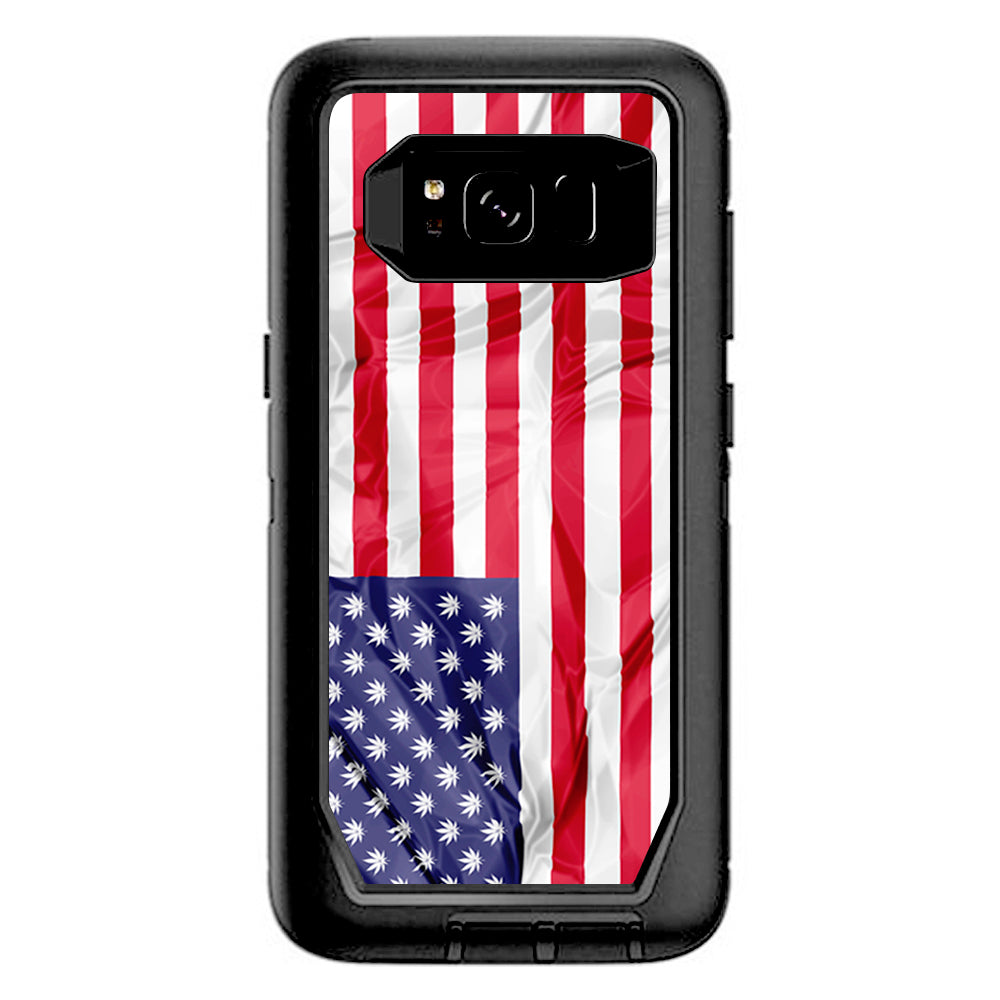  American Flag Pot Leaf Stars Marijuana Otterbox Defender Samsung Galaxy S8 Skin