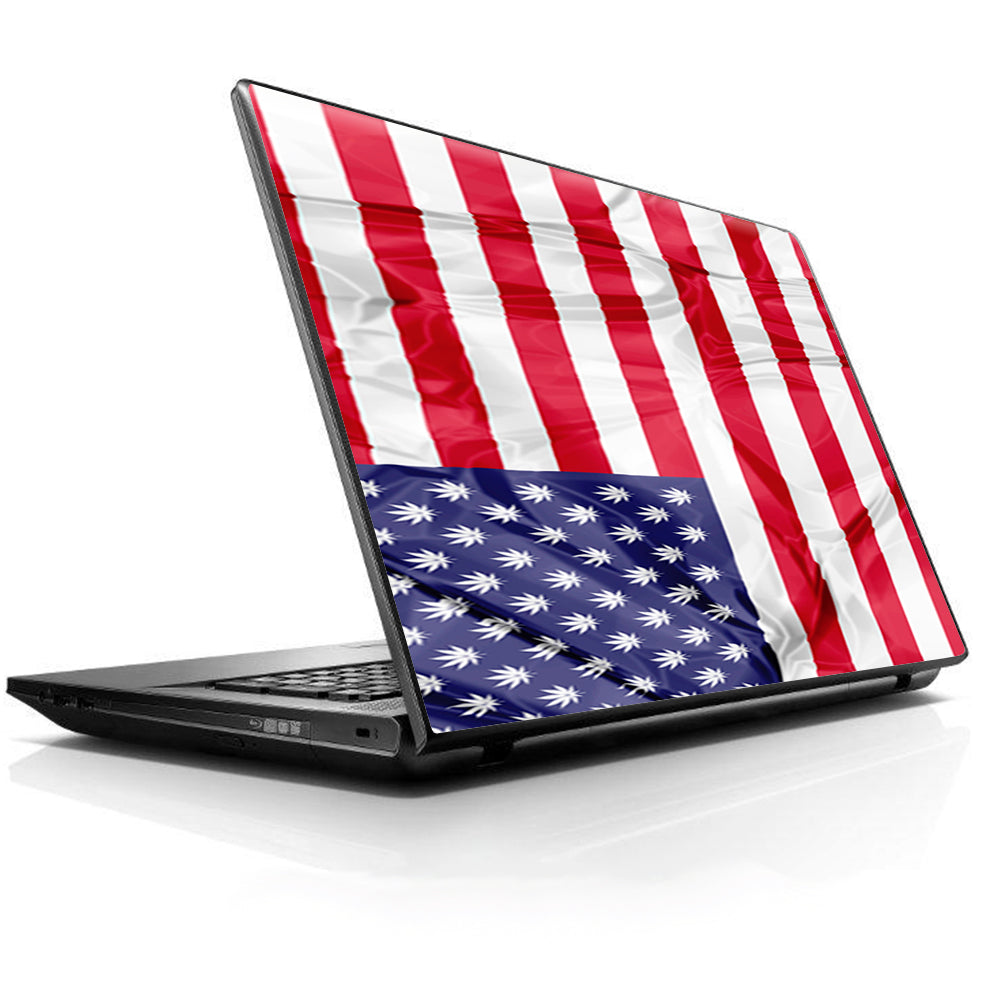  American Flag Pot Leaf Stars Marijuana HP Dell Compaq Mac Asus Acer 13 to 16 inch Skin
