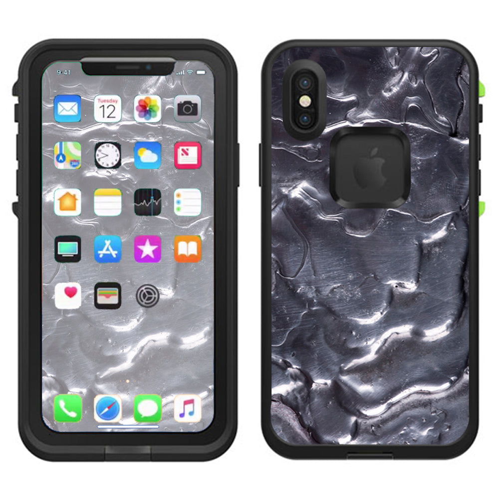  Melting Metal Molten Liquid  Lifeproof Fre Case iPhone X Skin