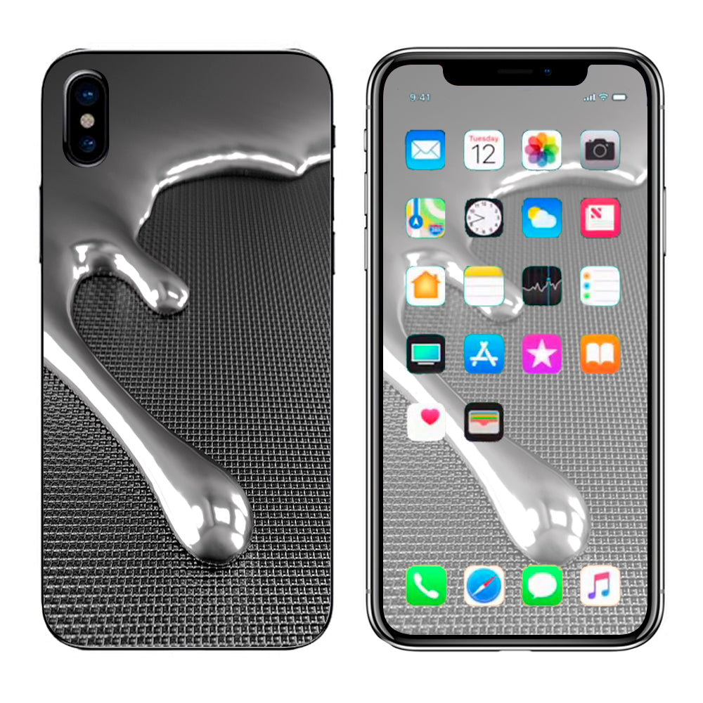  Dripping Metal Liquid Mercury Apple iPhone X Skin