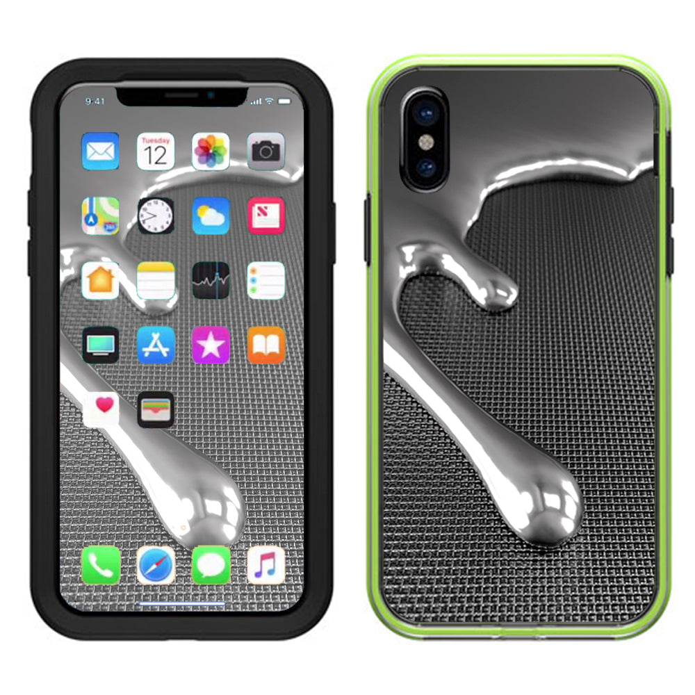  Dripping Metal Liquid Mercury Lifeproof Slam Case iPhone X Skin