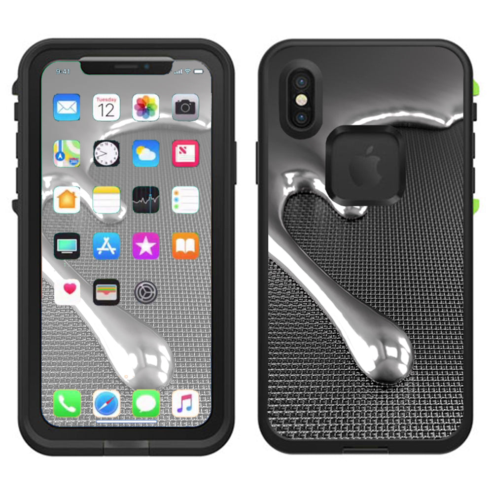  Dripping Metal Liquid Mercury Lifeproof Fre Case iPhone X Skin