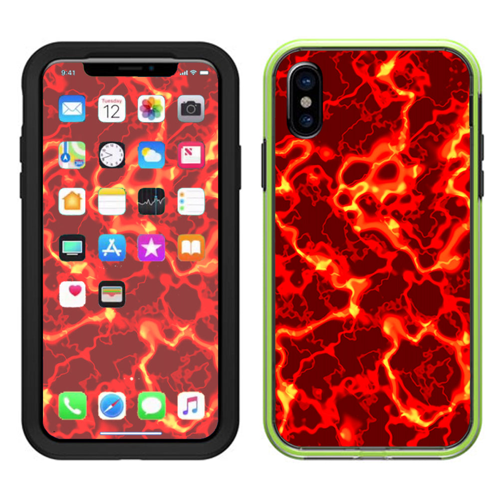  Lave Hot Molten Fire Rage Lifeproof Slam Case iPhone X Skin