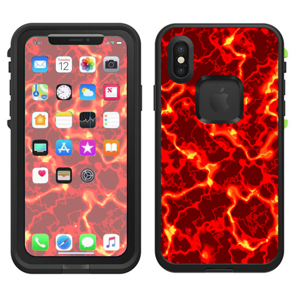  Lave Hot Molten Fire Rage Lifeproof Fre Case iPhone X Skin