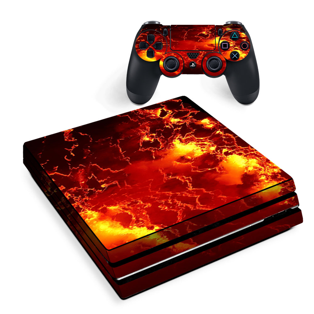 Fire Lava Liquid Flowing Sony PS4 Pro Skin