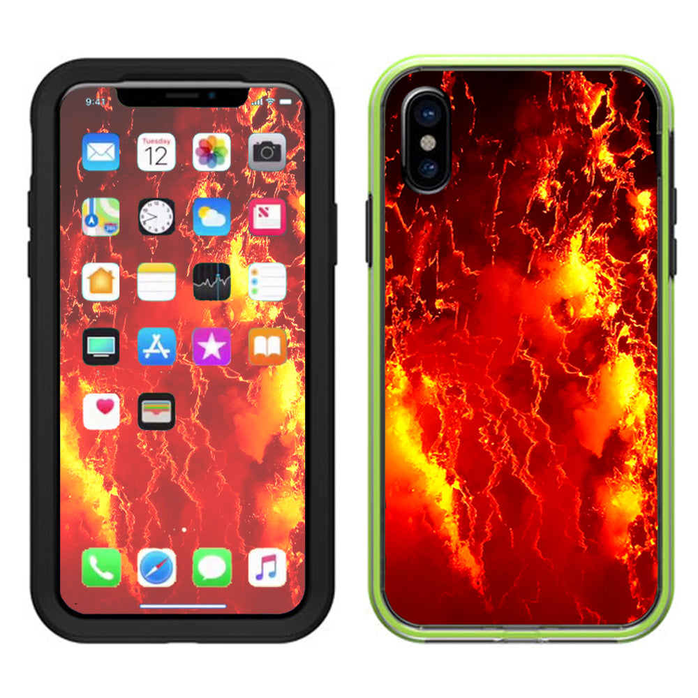  Fire Lava Liquid Flowing Lifeproof Slam Case iPhone X Skin
