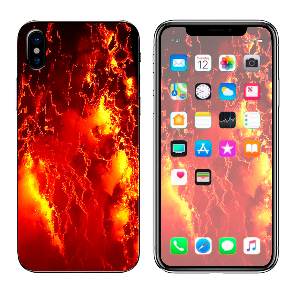  Fire Lava Liquid Flowing Apple iPhone X Skin