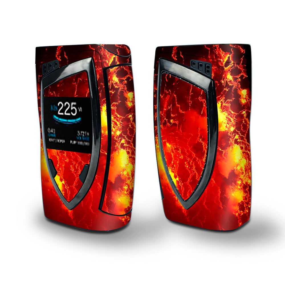 Skin Decal Vinyl Wrap for Smok Devilkin Kit 225w Vape (includes TFV12 Prince Tank Skins) skins cover / Fire Lava liquid flowing