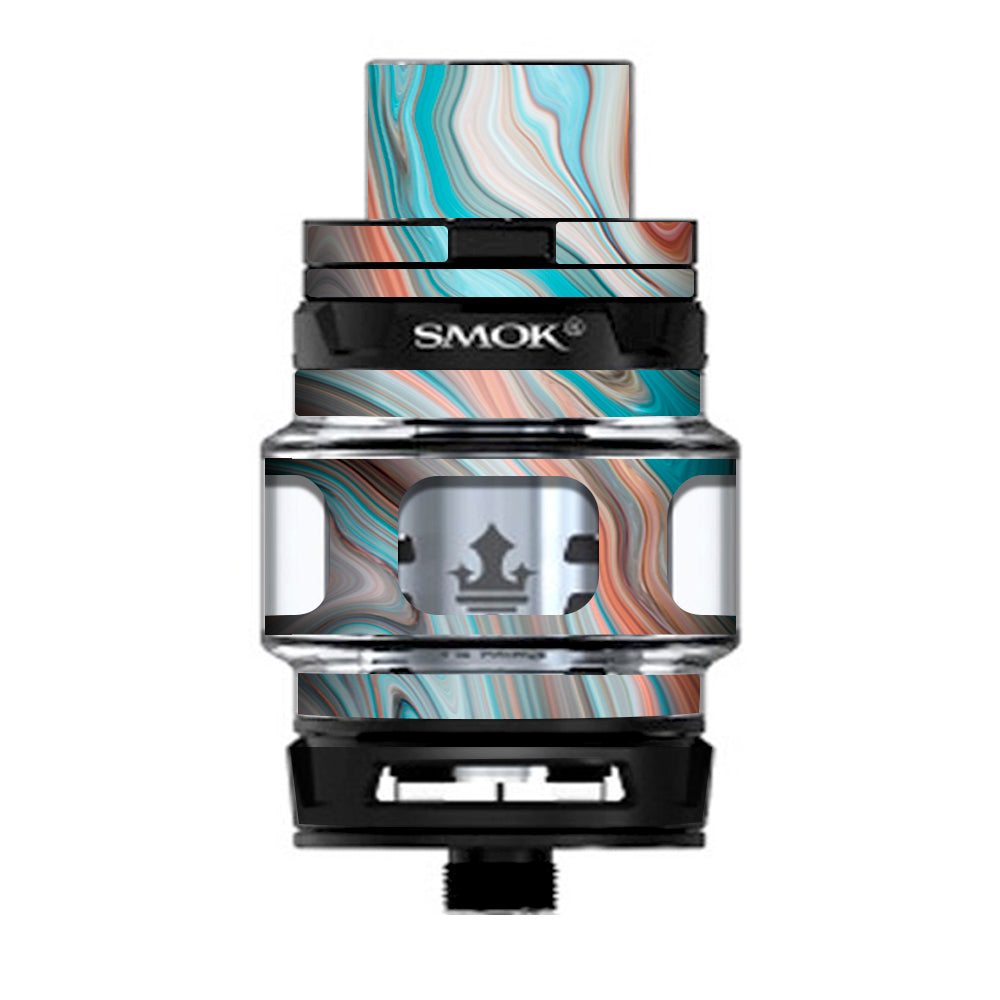  Teal Blue Brown Geode Stone Marble Prince TFV12 Tank Smok Skin