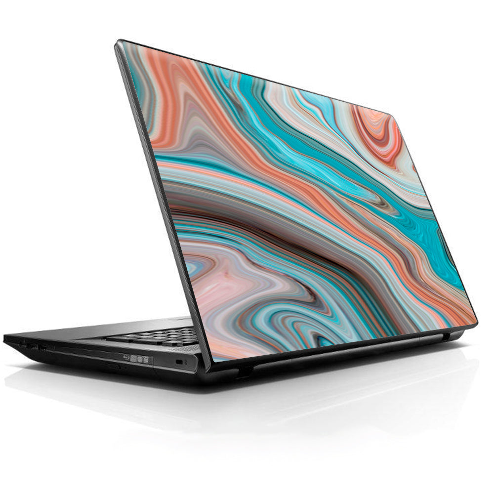  Teal Blue Brown Geode Stone Marble HP Dell Compaq Mac Asus Acer 13 to 16 inch Skin