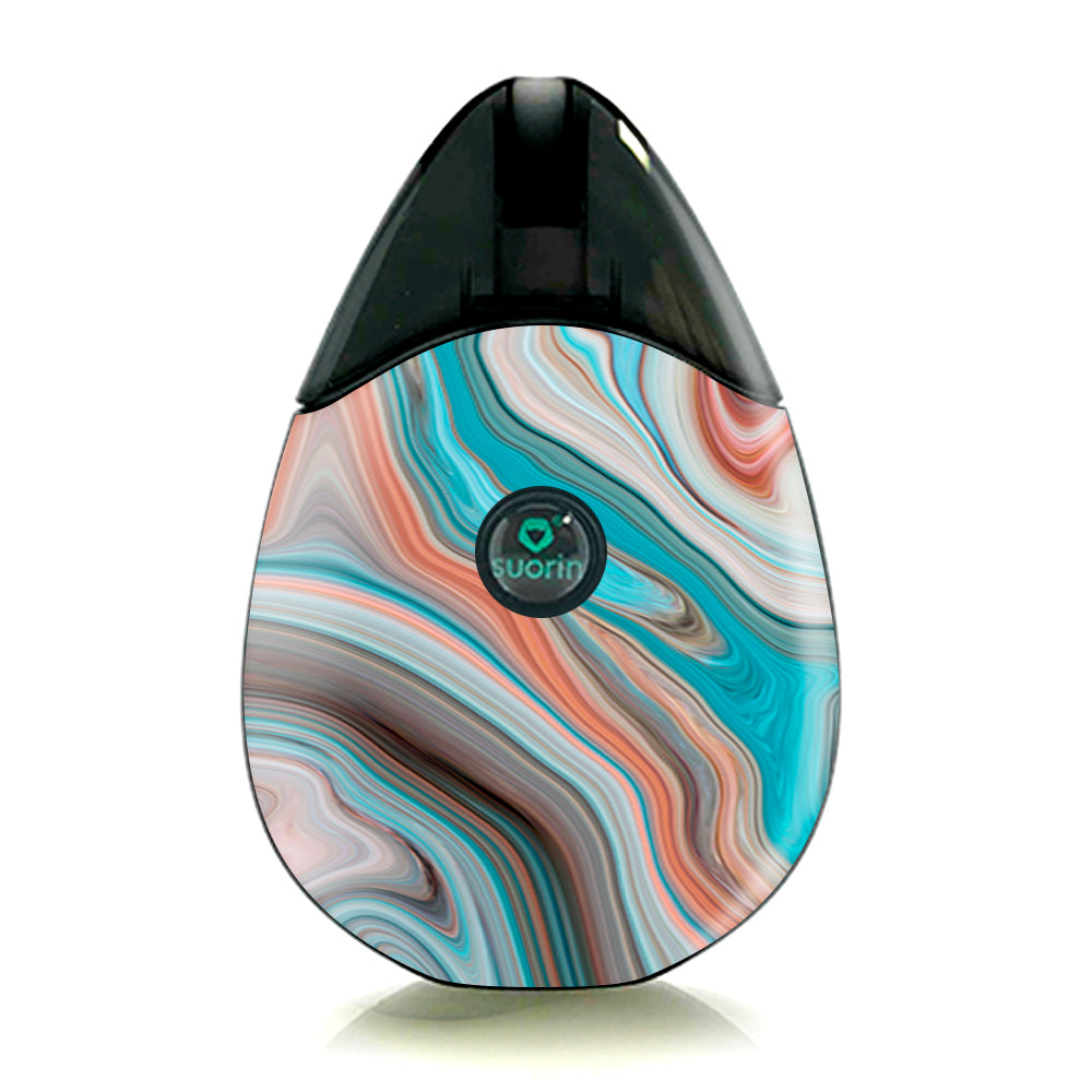  Teal Blue Brown Geode Stone Marble Suorin Drop Skin