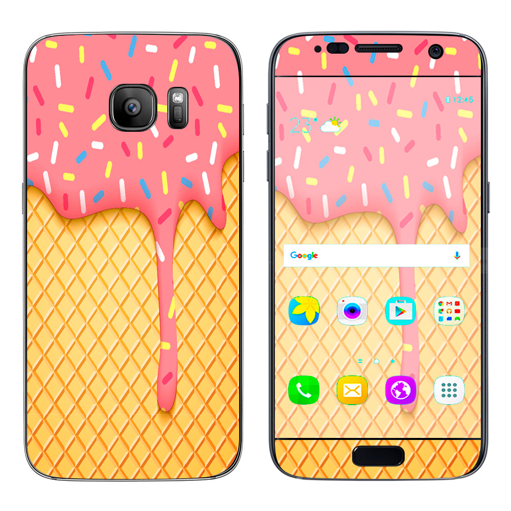  Ice Cream Cone Pink Sprinkles Samsung Galaxy S7 Skin