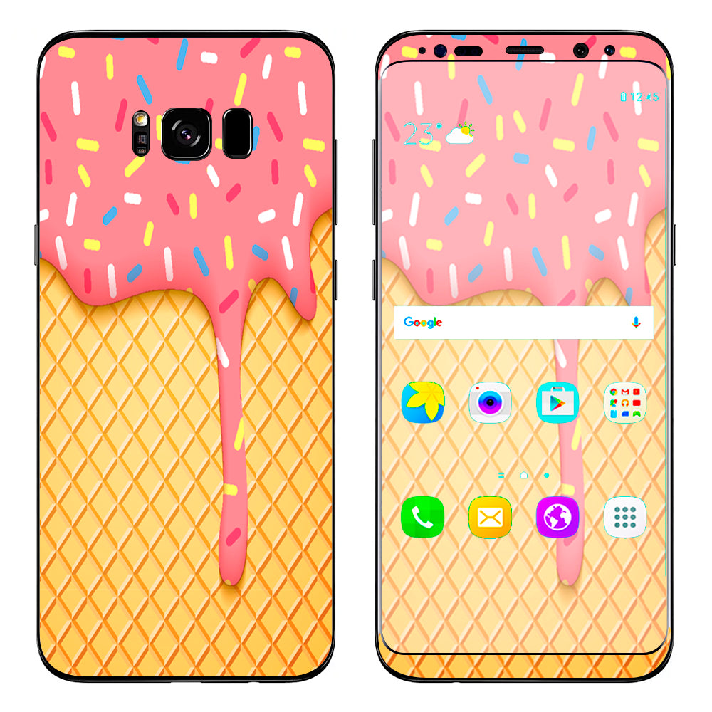  Ice Cream Cone Pink Sprinkles Samsung Galaxy S8 Skin