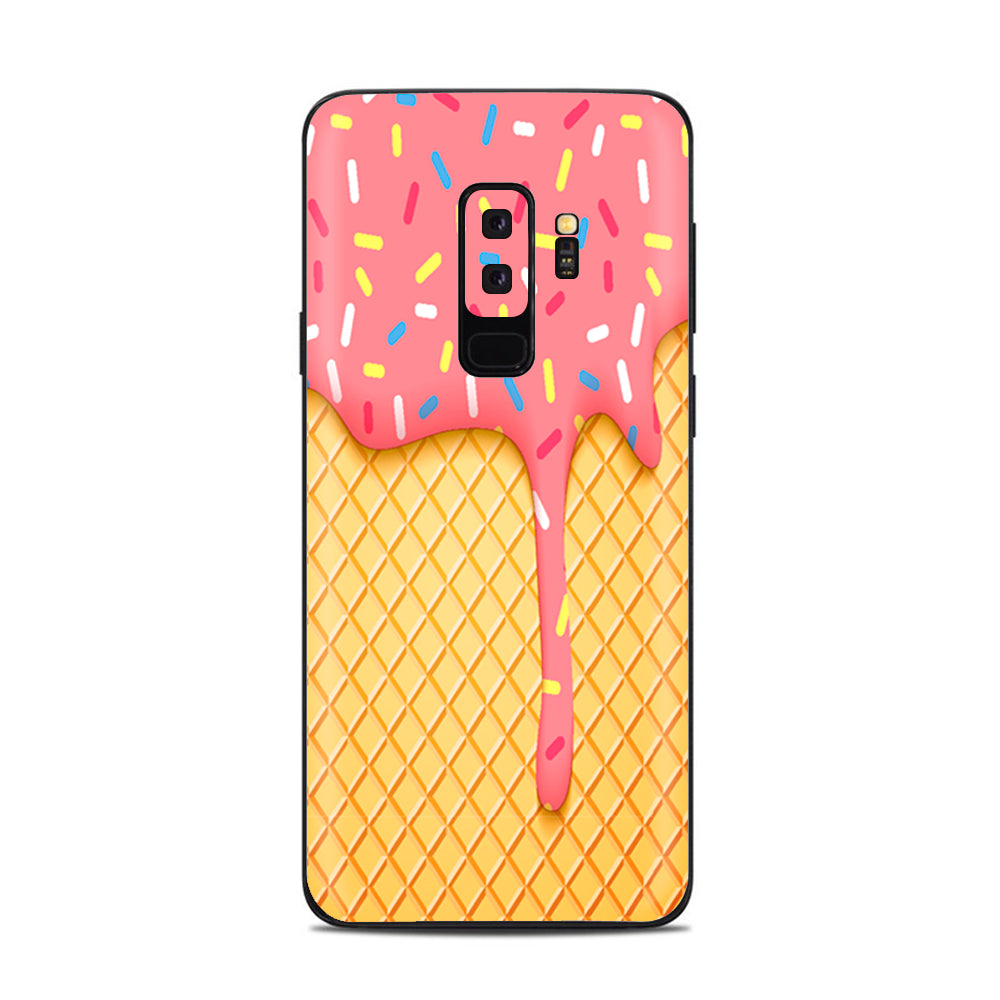  Ice Cream Cone Pink Sprinkles Samsung Galaxy S9 Plus Skin
