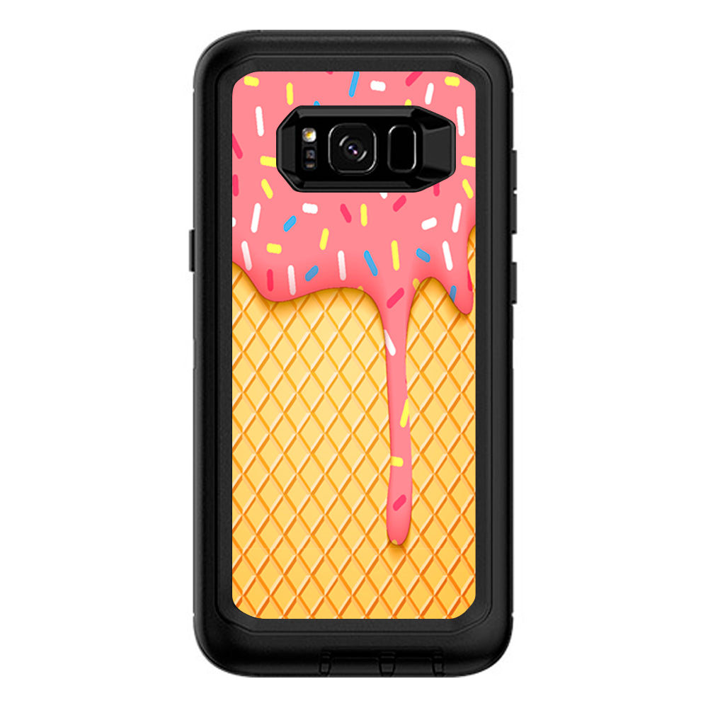  Ice Cream Cone Pink Sprinkles Otterbox Defender Samsung Galaxy S8 Plus Skin