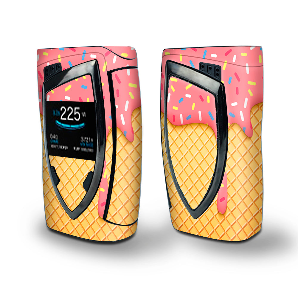 Skin Decal Vinyl Wrap for Smok Devilkin Kit 225w Vape (includes TFV12 Prince Tank Skins) skins cover / Ice Cream Cone Pink Sprinkles