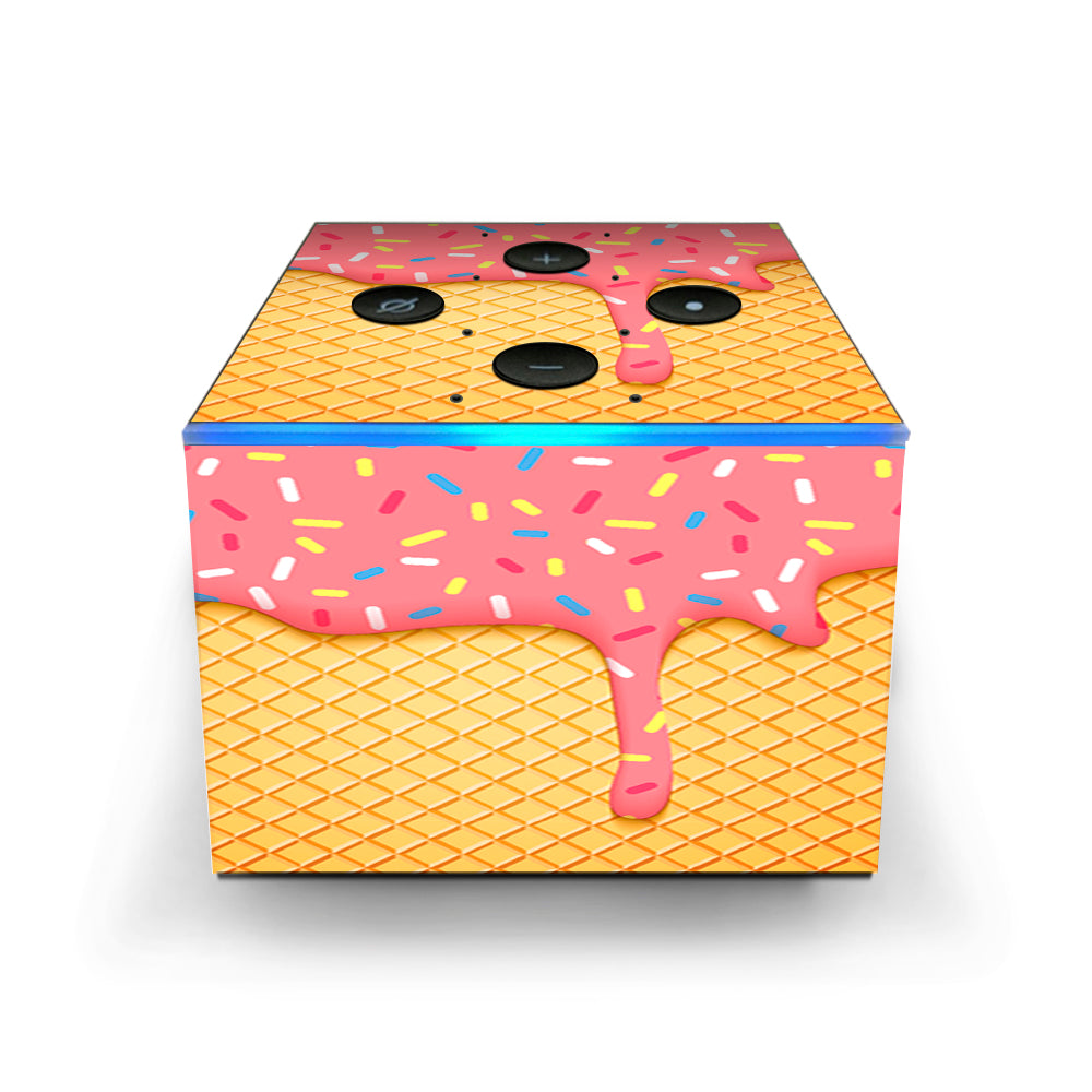  Ice Cream Cone Pink Sprinkles Amazon Fire TV Cube Skin