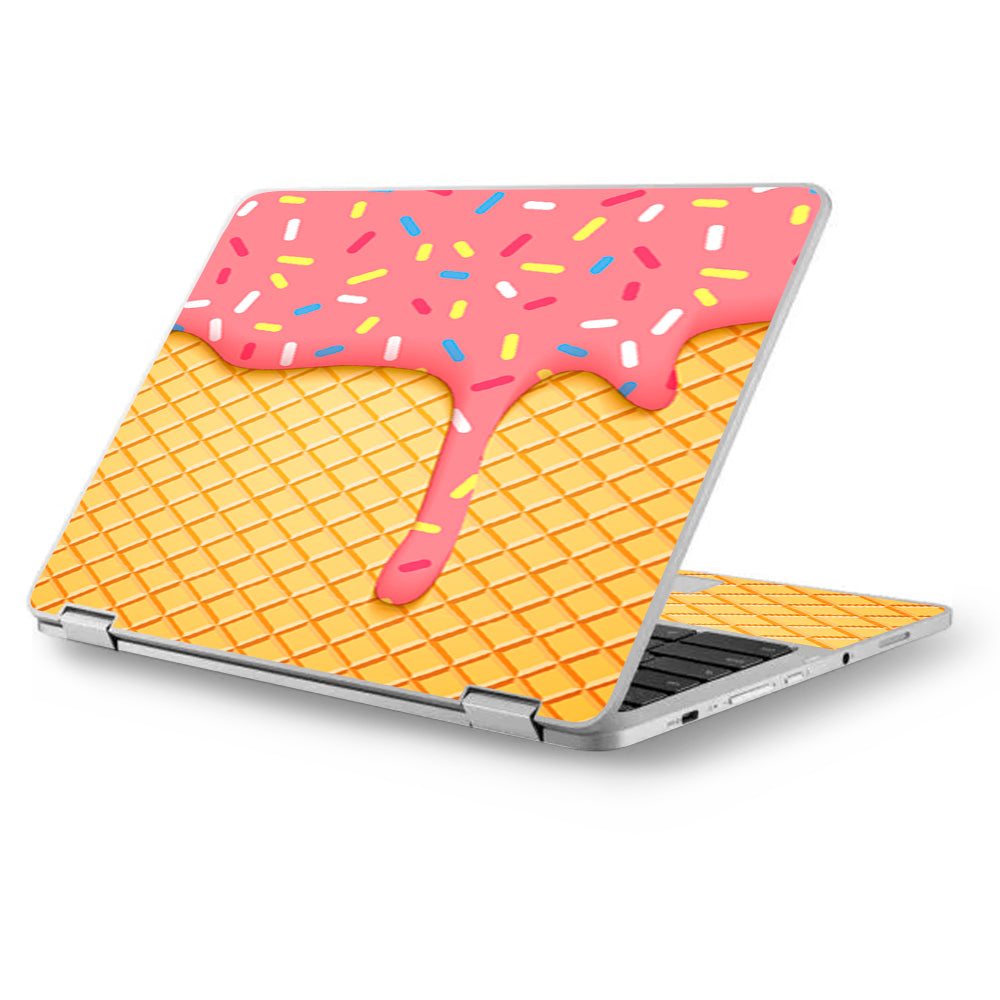  Ice Cream Cone Pink Sprinkles Asus Chromebook Flip 12.5" Skin