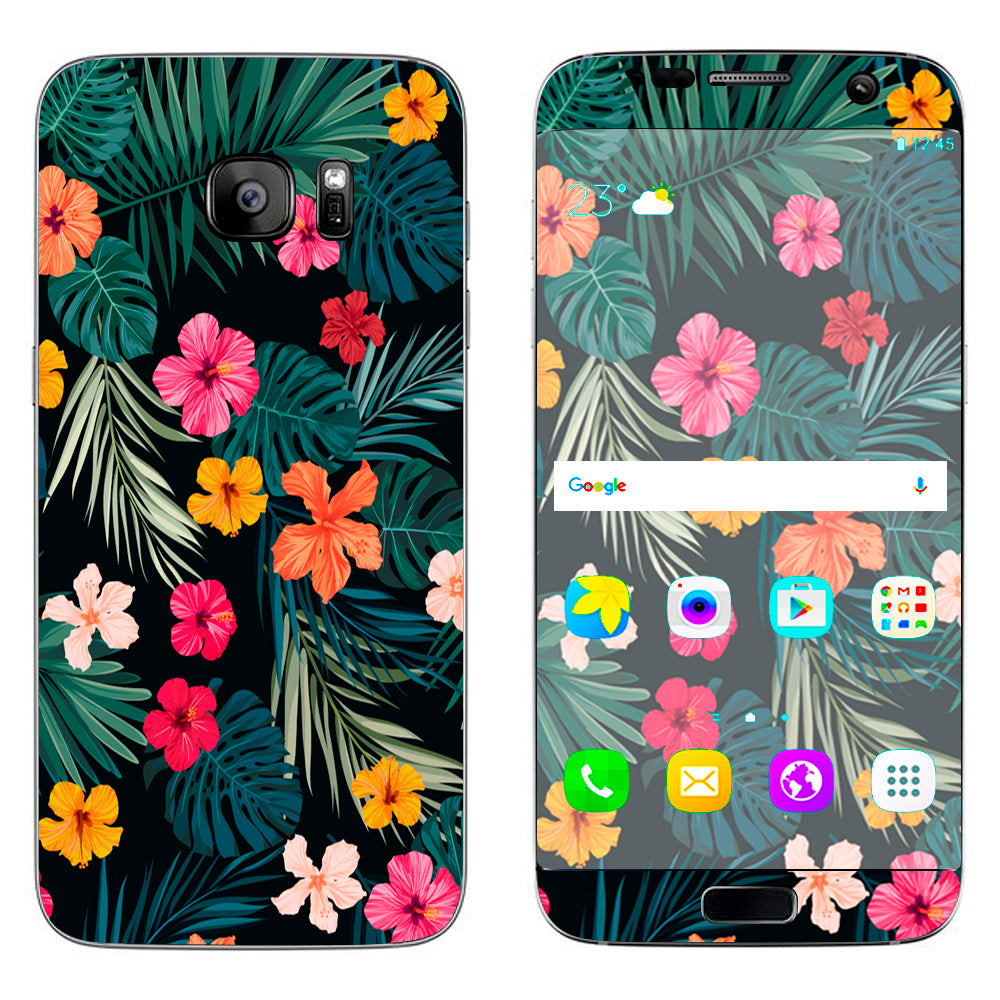  Hibiscus Flowers Tropical Hawaii Samsung Galaxy S7 Edge Skin