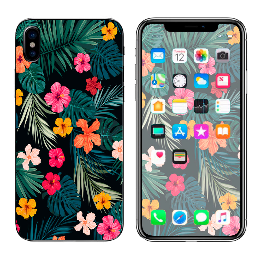  Hibiscus Flowers Tropical Hawaii Apple iPhone X Skin
