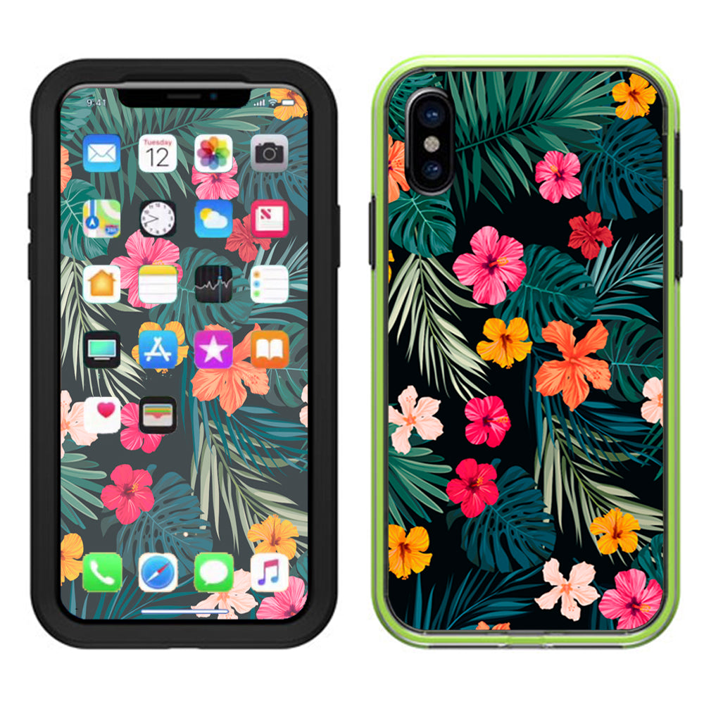  Hibiscus Flowers Tropical Hawaii Lifeproof Slam Case iPhone X Skin