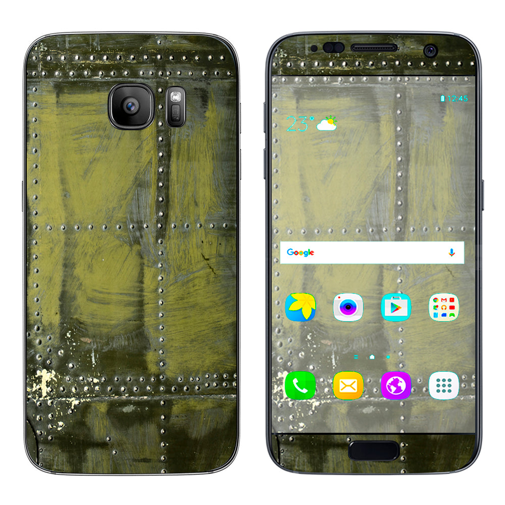  Green Rivets Metal Airplane Panel Ww2 Samsung Galaxy S7 Skin