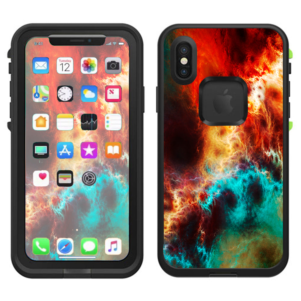  Fire And Ice Mix Lifeproof Fre Case iPhone X Skin