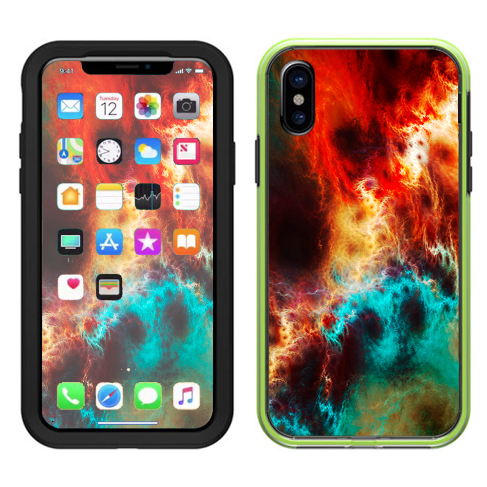  Fire And Ice Mix Lifeproof Slam Case iPhone X Skin