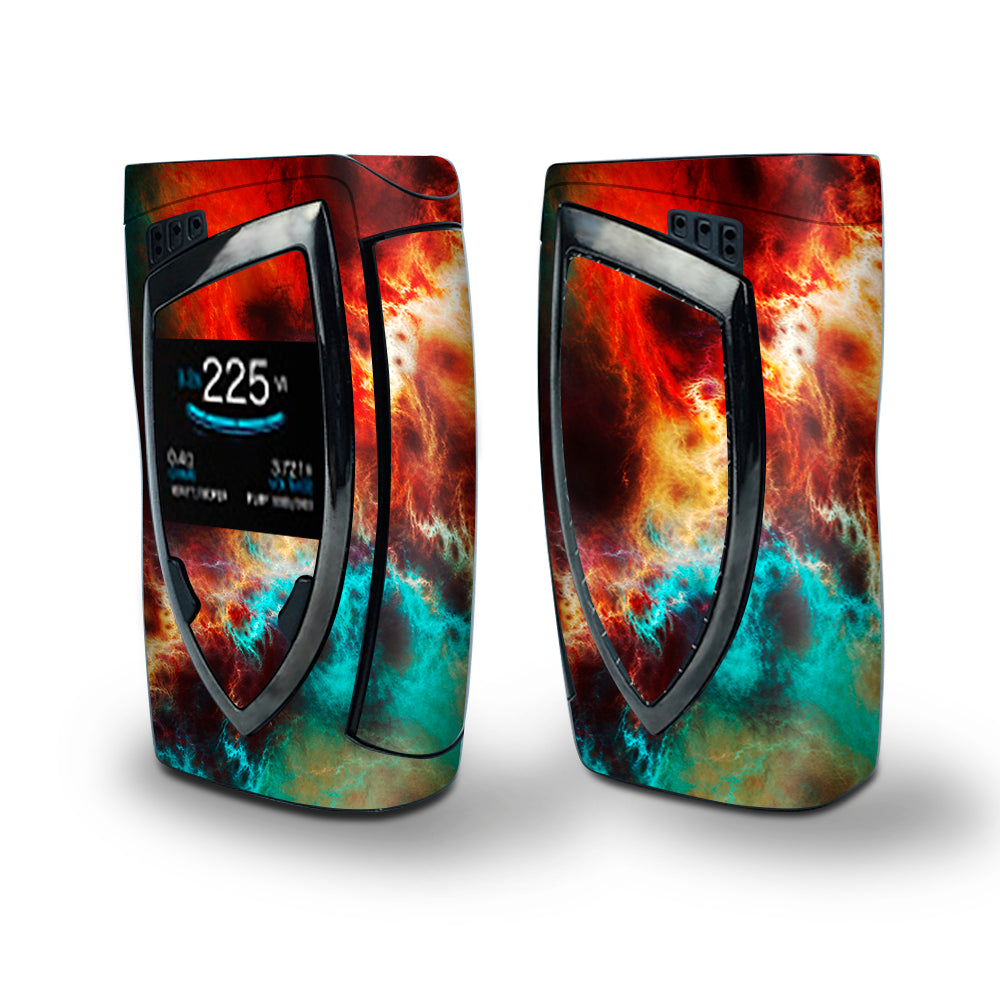 Skin Decal Vinyl Wrap for Smok Devilkin Kit 225w Vape (includes TFV12 Prince Tank Skins) skins cover / Fire and Ice Mix