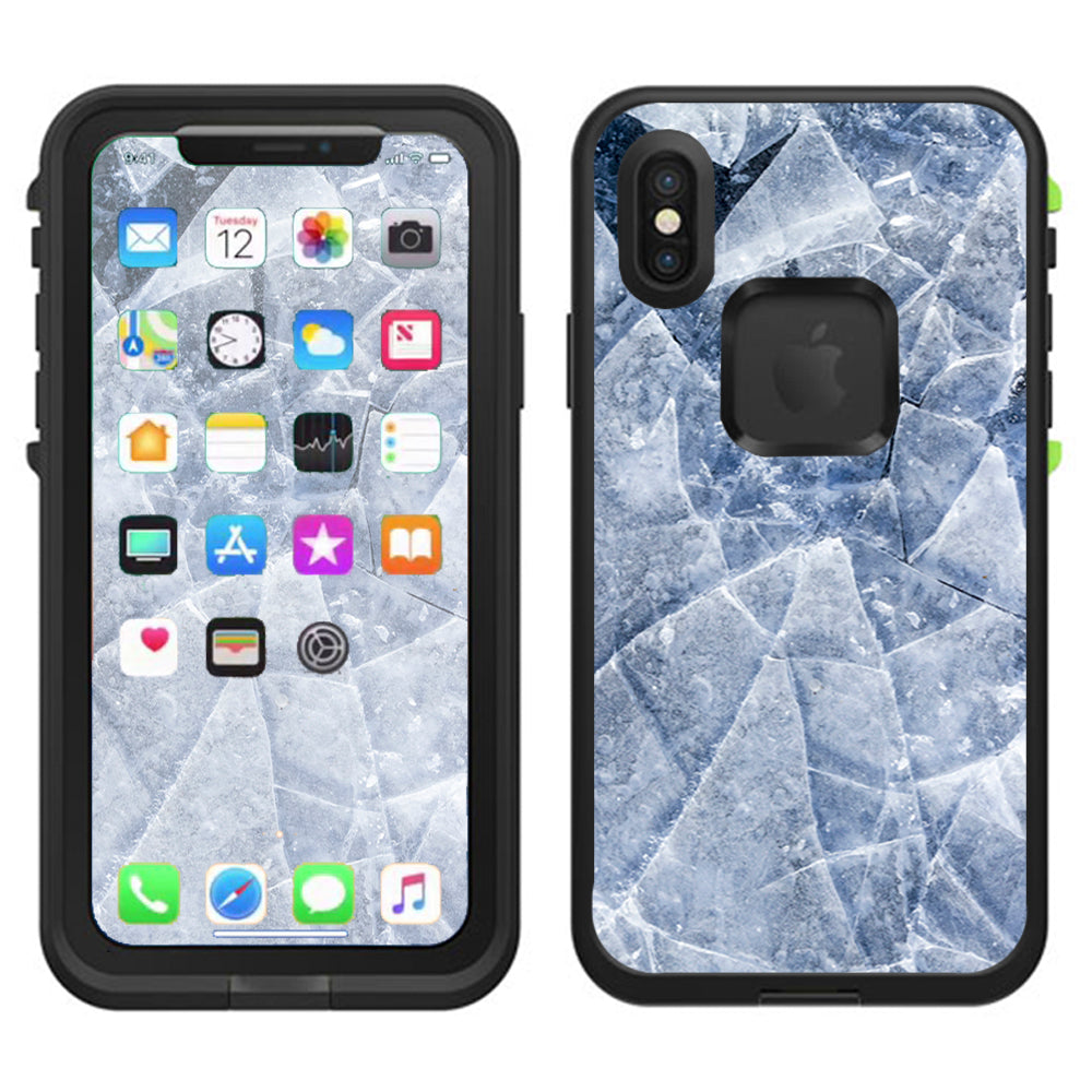  Cracking Shattered Ice Lifeproof Fre Case iPhone X Skin