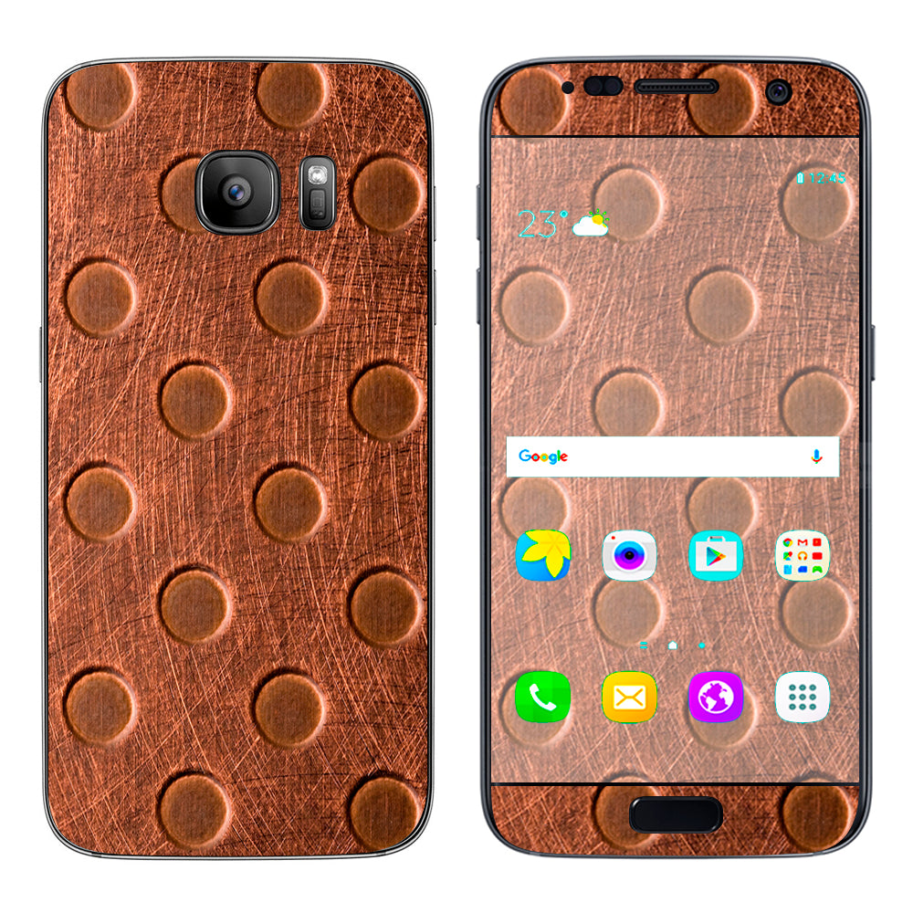  Copper Grid Panel Metal Samsung Galaxy S7 Skin