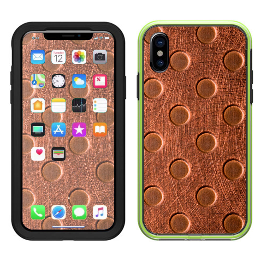  Copper Grid Panel Metal Lifeproof Slam Case iPhone X Skin